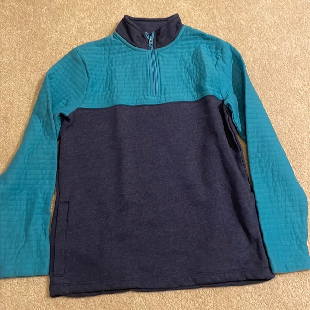 Quilted Quarter Zip Mock Neck Pullover